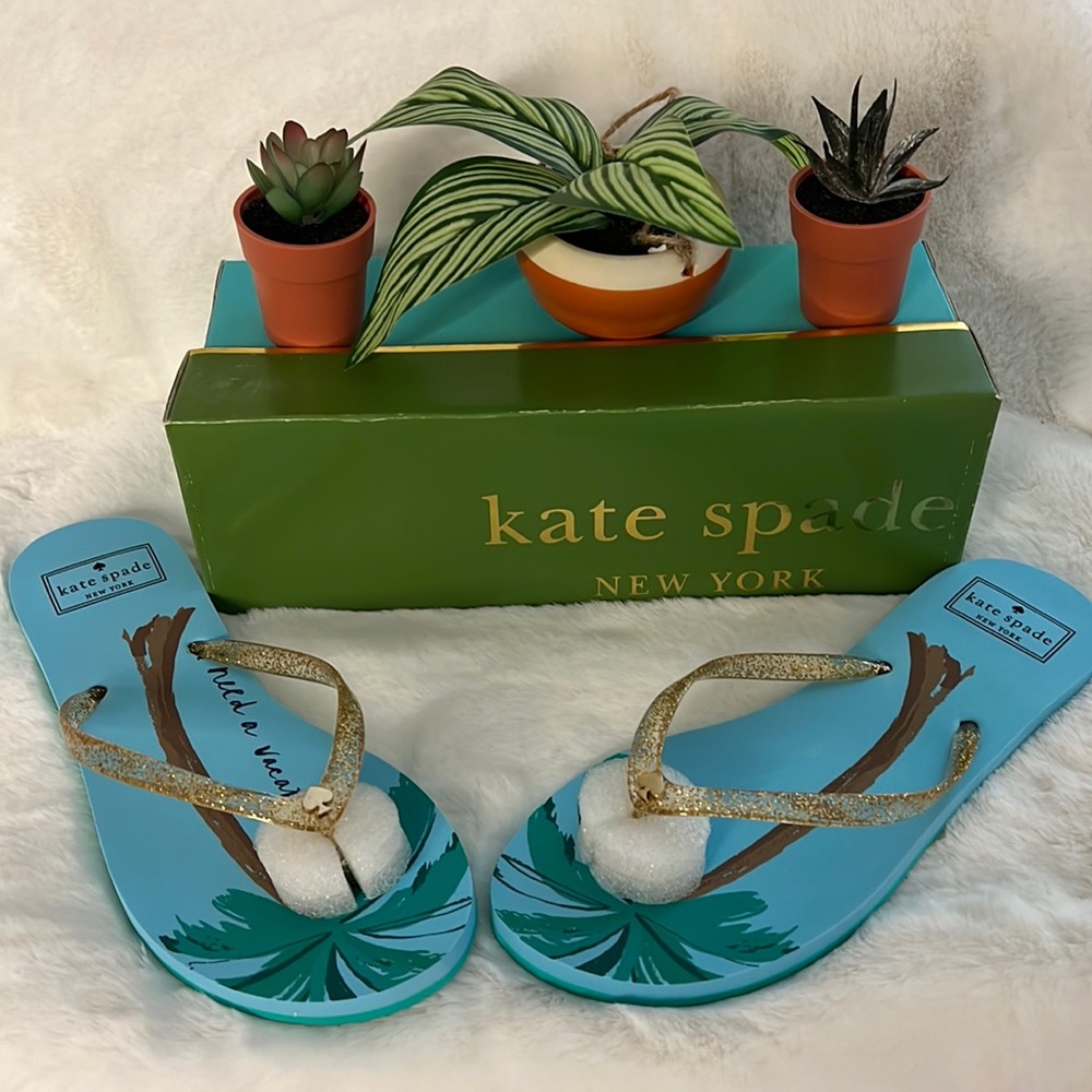 New in Box KATE SPADE ♠️ sz 9 Nassau FlipFlops
